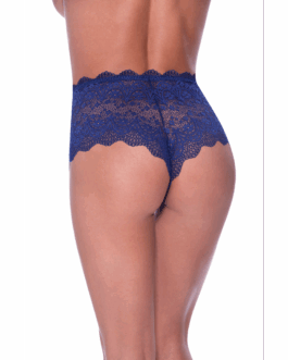 Split Crotch Lace Boy Short – S/M – Blueberry
