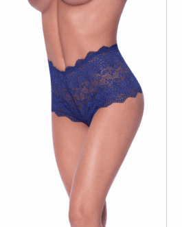 Split Crotch Lace Boy Short – S/M – Blueberry