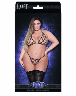 Orthia – Sexy Imitatie Net Set met Beha en G-String – 2X