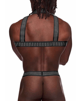 Elastische Harnas met Studs – Eén Maat – Zwart