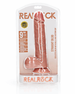 Rechtdoor Realistische Dildo met Ballen en Zuignap – 9 / 23 cm