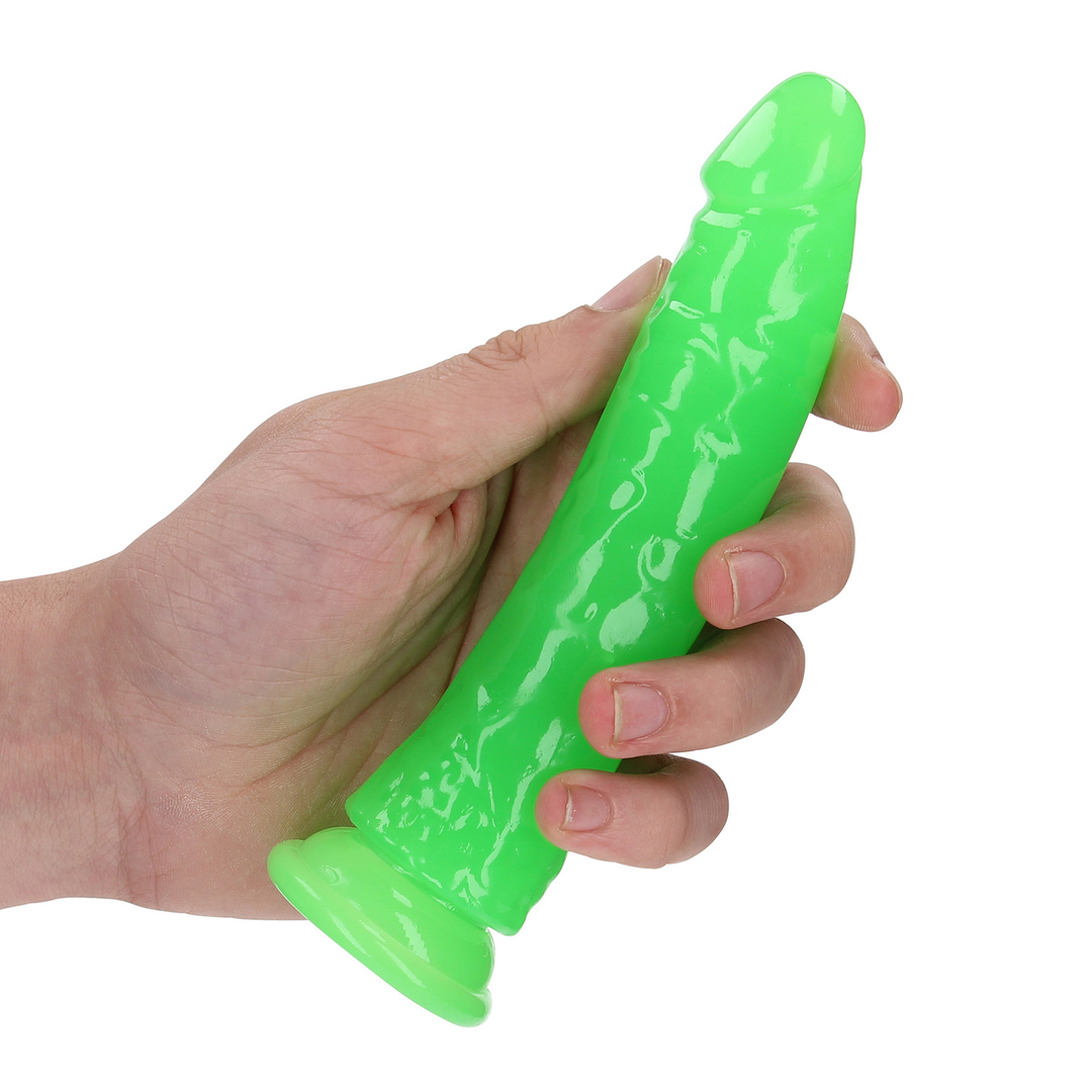 Slanke Realistische Dildo met Zuignap - Glow in the Dark - 6'' / 15,5 cm - Afbeelding 7