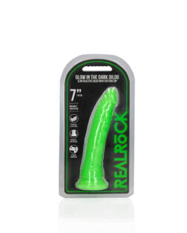 Slank Realistisch Dildo met Zuignap – Glow in the Dark – 7” / 18 cm