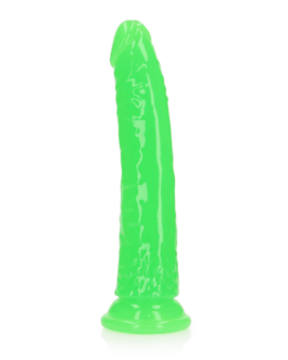 Slank Realistisch Dildo met Zuignap – Glow in the Dark – 8” / 20 cm