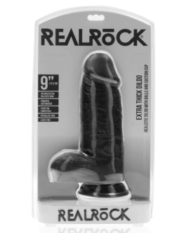 Extra Dikke Recht met Ballen 9 / 23 cm – Zwart