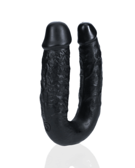 U Vormige Dubbele Dildo 5 / 12,7 cm – Zwart