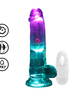 LED Vibrerende Rechte Penis met Ballen – 6 / 15 cm – Transparant