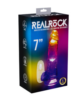 LED Vibrerende Rechte Penis met Ballen – 7 / 18 cm – Transparant