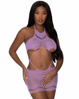 Naadloze Crotchless Romper – One Size – Lavendel