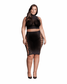 Kala XXXVII – Twee Delige Set met Coltrui, Crop Top en Rok – Plus Size