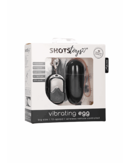 Vibrerende Ei met 10 Snelheden en Afstandsbediening – L – Zwart