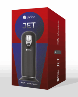 Ikon JET – Vibrerende Duwende Verwarmende Masturbator – Zwart