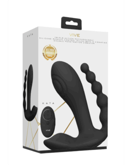 Kata – Pulse Wave  Vibrerende Dubbele Penetratie Vibrator – Zwart