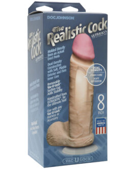 Realistische Cock met Ballen – Verwijderbare Vac-U-Lock Zuignap – ULTRASKYN – 8 / 21 cm – Vanille