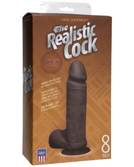 Realistische Cock met Ballen – Verwijderbare VacULock Zuignap – ULTRASKYN – 8 / 21 cm – Chocolade