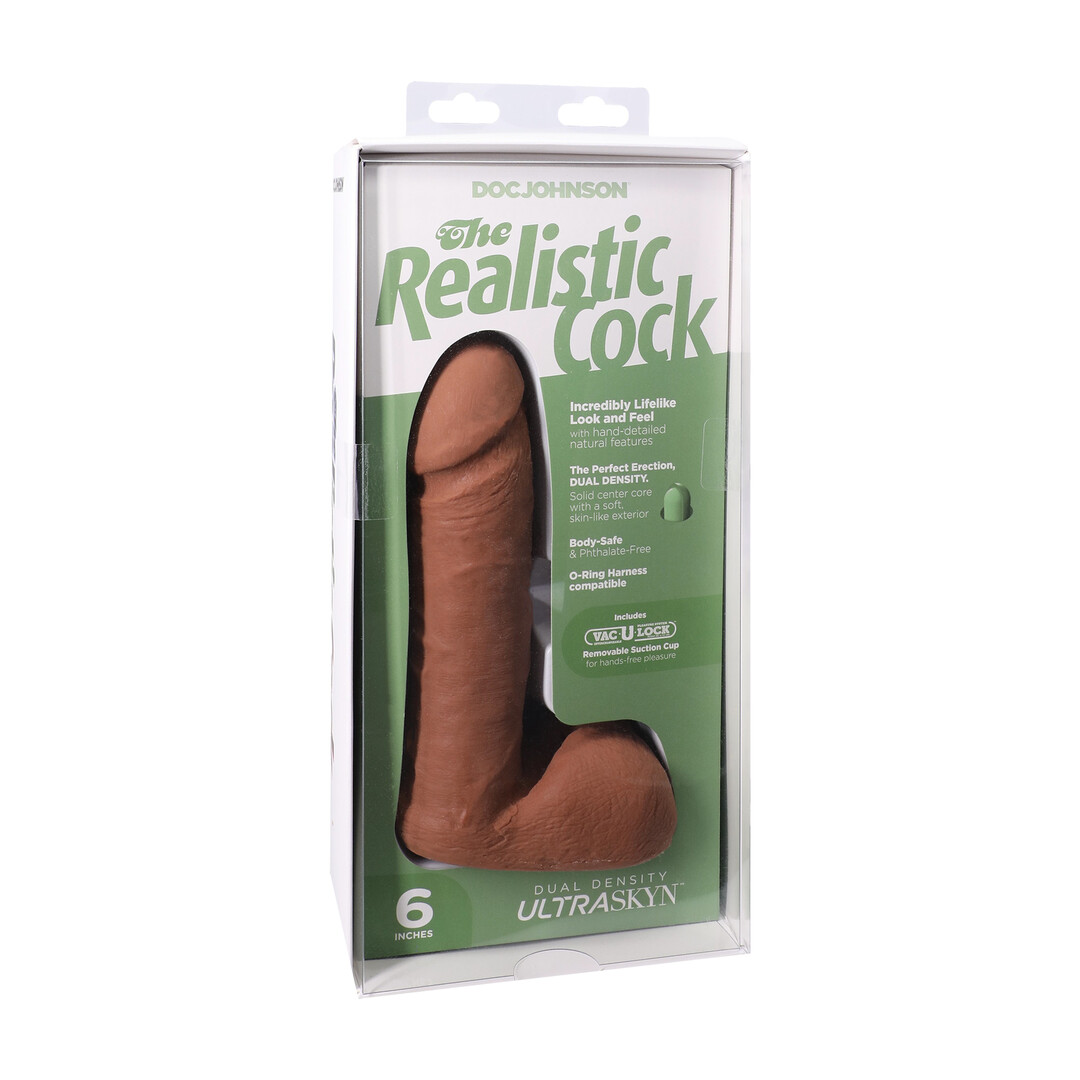 Realistische Cock met Ballen - Verwijderbare Vac-U-Lock Zuignap - ULTRASKYN - 6 / 16,5 cm - Karamel - Afbeelding 2