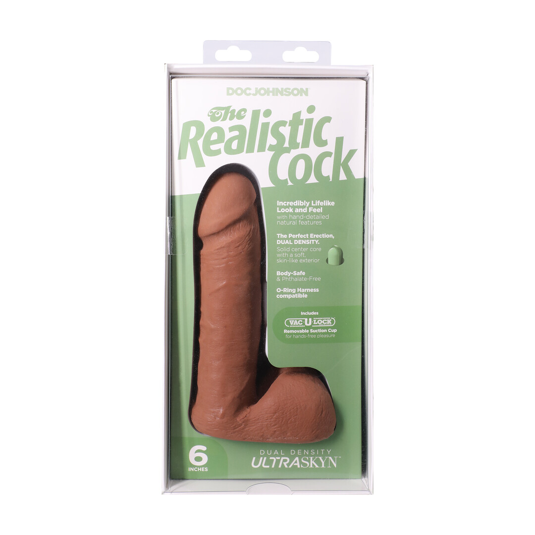 Realistische Cock met Ballen - Verwijderbare Vac-U-Lock Zuignap - ULTRASKYN - 6 / 16,5 cm - Karamel - Afbeelding 3