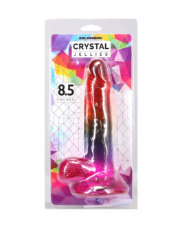 Realistische Cock met Ballen – 8,5 / 21,6 cm – Regenboog