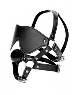 Oogmasker met Ballgag Harness