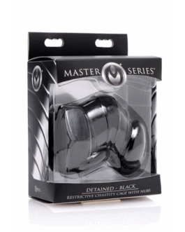 Zwarte Beperkte Chastity Cage met Studs