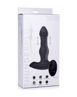 Vibrerende en Duwende Siliconen Butt Plug met Afstandsbediening