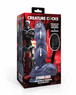 Cyborg Cock – Duwende en Vibrerende Siliconen Dildo – Zilver