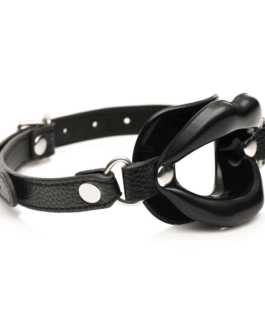 Juicy Lips – Siliconen Open Mond Gag – Zwart