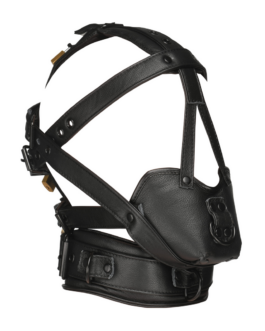 Leren Hoofdharnas met Muilkorf – Zwart