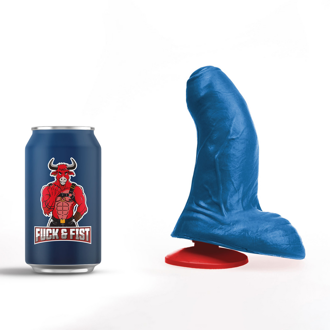 Buri S - Realistische Gebogen Dildo met Ballen - 5.5 / 14 cm - Blauw - Afbeelding 6