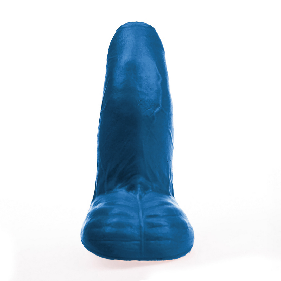 Buri S - Realistische Gebogen Dildo met Ballen - 5.5 / 14 cm - Blauw - Afbeelding 2