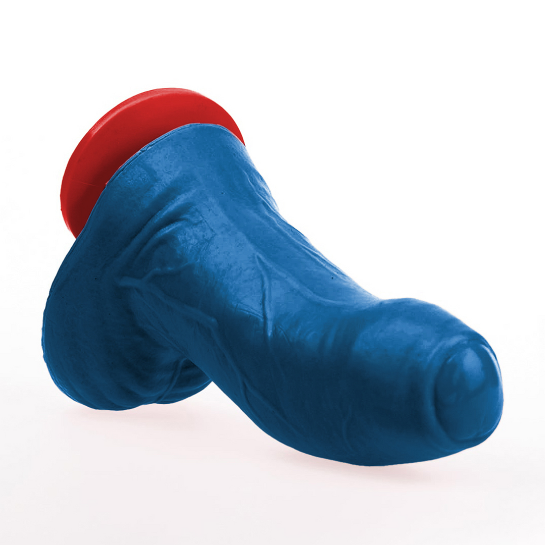 Buri S - Realistische Gebogen Dildo met Ballen - 5.5 / 14 cm - Blauw - Afbeelding 3