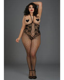 Open-Cup Bodystocking – Plus Size – Zwart