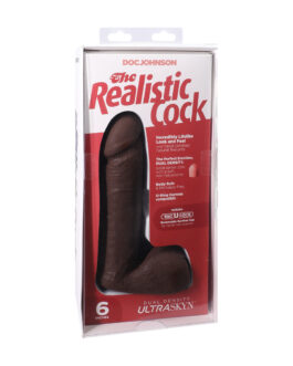 Realistische Cock met Ballen – Verwijderbare VacULock Zuignap – ULTRASKYN – 6 / 16,5 cm – Chocolade