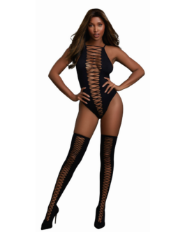 Teddy en Stockings Diamond – Één maat – Zwart
