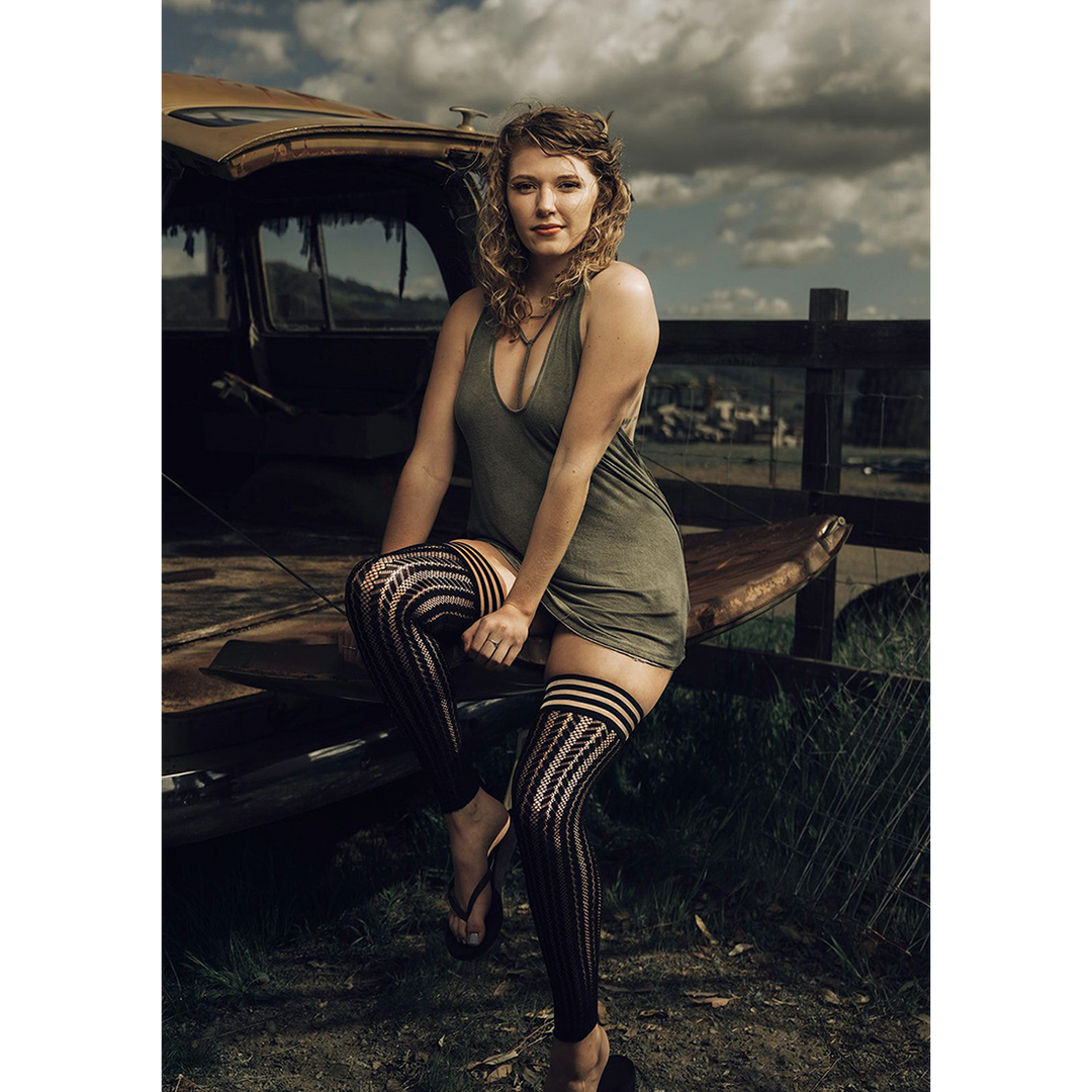 Lindsay - Thigh High - A - Zwart - Afbeelding 4