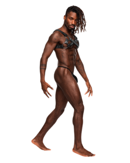 Virgo – Imitatie Leren Harnas – One Size – Zwart