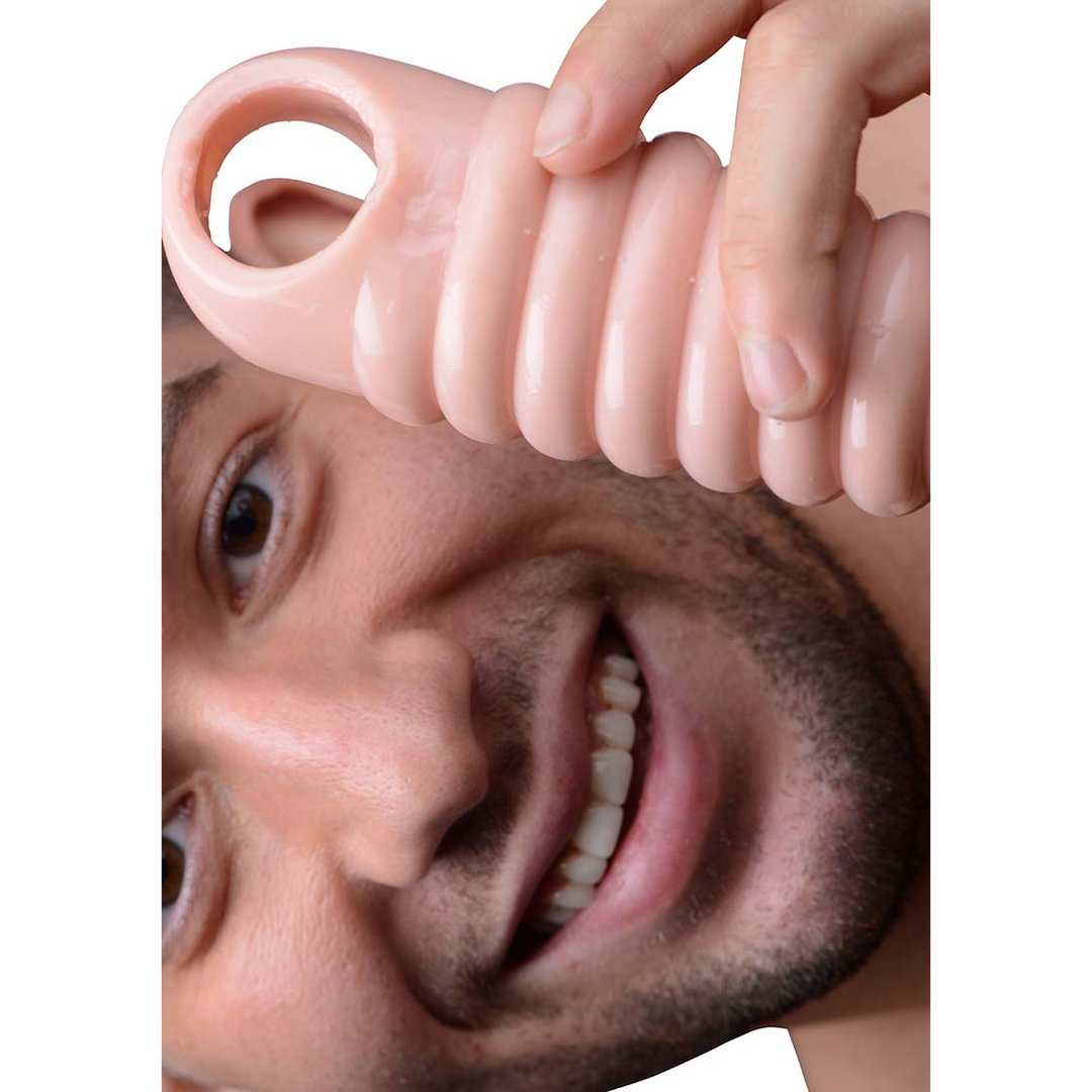 Echt Ruim Geribbelde Penisvergroting Sleeve - Afbeelding 4