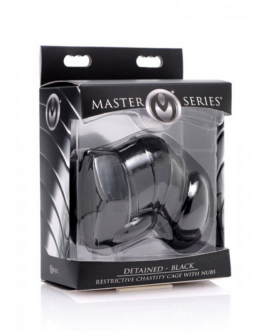Zwarte Beperkte Chastity Cage met Studs