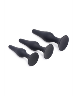Triple Spire – Tapered Silicone Anale Trainer Set – 3 Stuks – Zwart