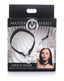 Lock-It – Choker met Hart Slot en Sleutel