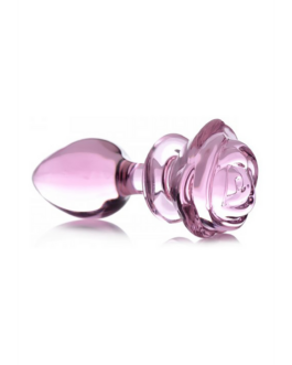 Roze Roos – Glazen Butt Plug – Groot