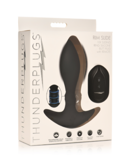 Rim Slide – Sliding Ring Silicone Butt Plug – Zwart