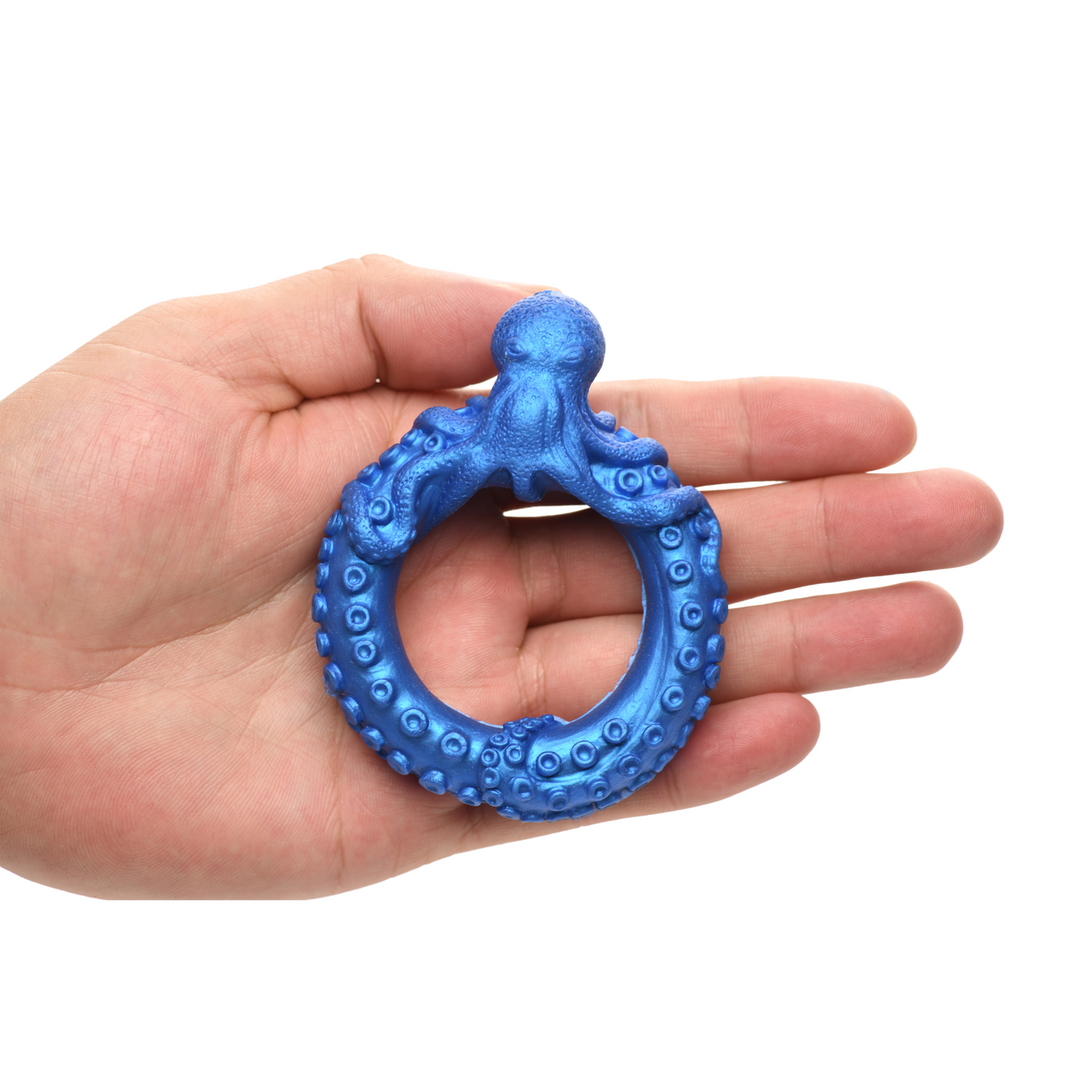 Poseidon's Octo-Ring - Siliconen Cockring - Blauw - Afbeelding 5