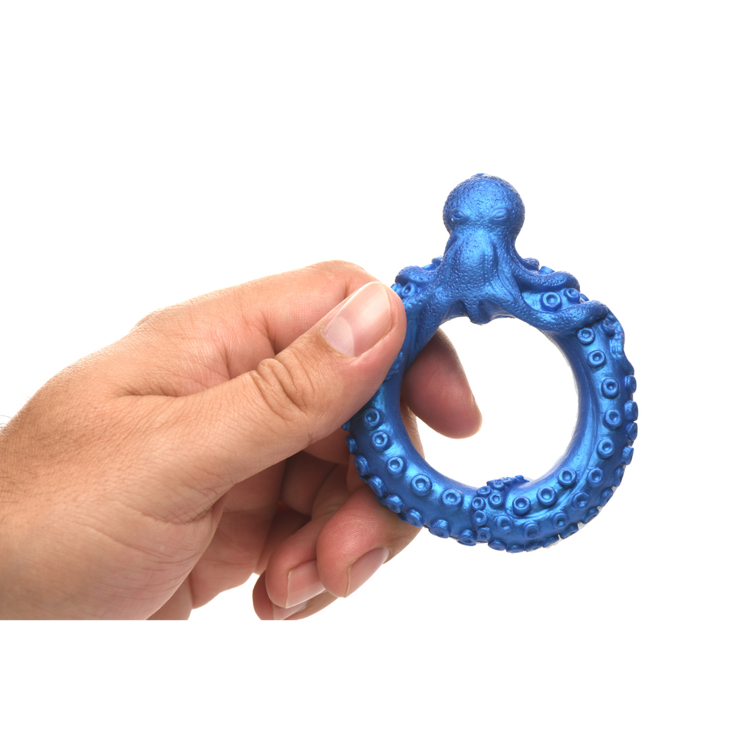 Poseidon's Octo-Ring - Siliconen Cockring - Blauw - Afbeelding 6