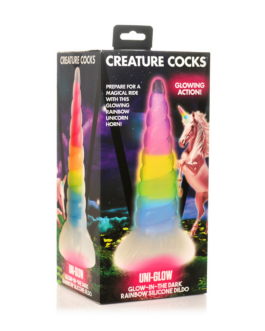UniGlow – Glow-in-the-Dark Regenboog Siliconen Dildo