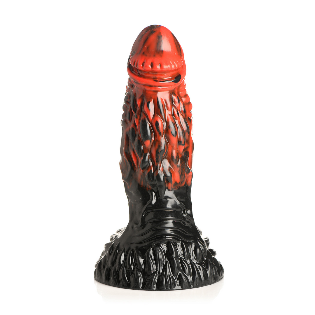 Vulcan - Siliconen Dildo - Zwart/Rood - Afbeelding 4