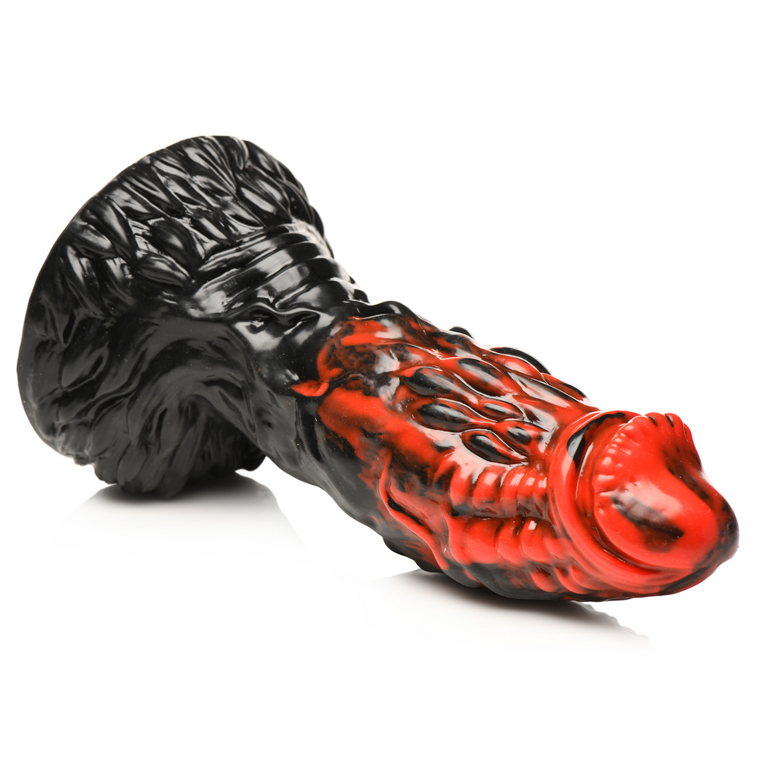 Vulcan - Siliconen Dildo - Zwart/Rood - Afbeelding 6