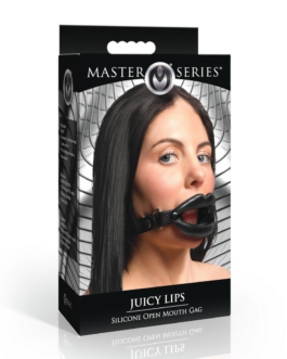 Juicy Lips – Siliconen Open Mond Gag – Zwart