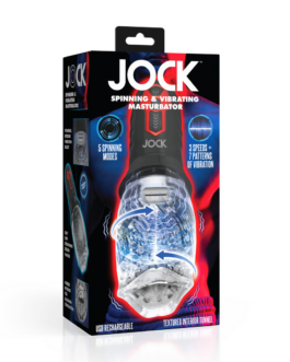 Draaiende en Vibrerende Masturbator – Doorzichtig/Zwart