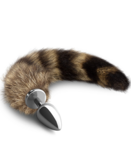 Foxy Silver – Metalen Anale Plug met Staart – Zilver/Bruin